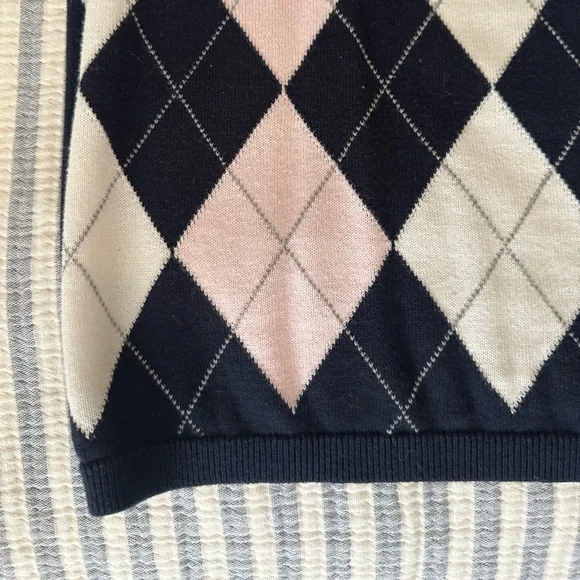 Tommy Hilfiger Diamond Pattern Sweater - Navy, Pink, Cream - Picture 2 of 4